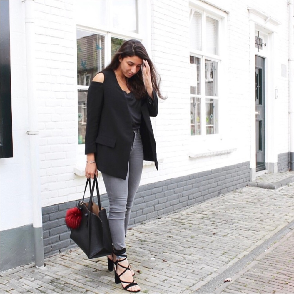 Zara Basic Collection Tuxedo Style Cold Shoulder … - image 4